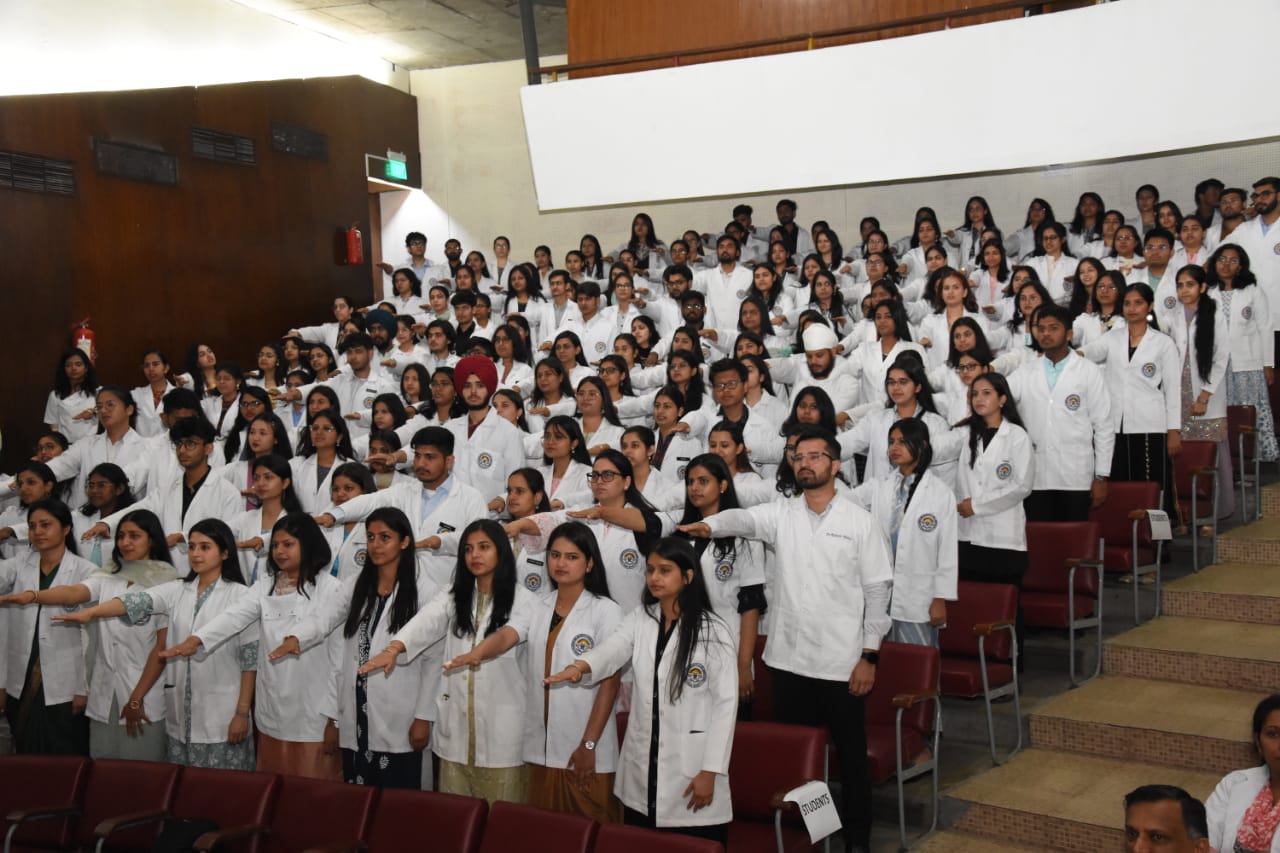 PU, Chandigarh conducted White Coat Ceremony for the student of Batch 2022 and 2023 on 03.04.2024 at the Law Auditorium, PU, Chandigarh.